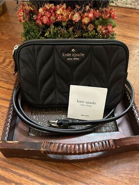 Kate Spade New York Black Quilted Camera Crossbody Bag